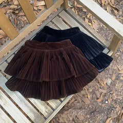 Velvet Layered Mini Skirts Free From Label