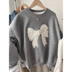 Embroidered Butterfly Bow Knot Sweatshirt