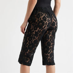 Lace Sheer Capri Pants