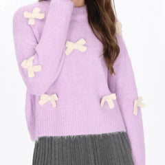 Bow 3D Bow Appliques Sweater