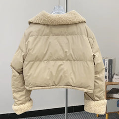 Faux Fur Parka Patchwork Padded Coat