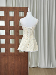 Spaghetti Strap Lace-up Crop Top And Mini Floral Bow Skirt Set