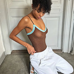 Lace Patchwork Sheer Bodysuit