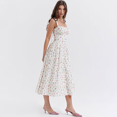 Buttoned Frill Strap Midi Dress - Free From Label