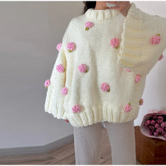 Rose Embellished Sweater