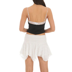 Lace Trim Spaghetti Strap Crop Top
