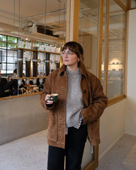 Women's brown suede overshirt.