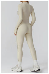 A side view of a fitted athletic top, showing its streamlined fit.

