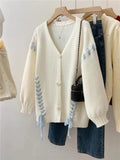 Heart Buttons Ribbion Lace Up Cardigan