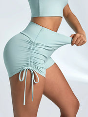 Stylish scrunch shorts with a flattering side detail and a high-waisted fit.