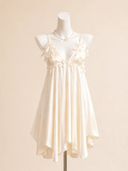 Bow Cami Top And Elastic Shorts Pajama Set