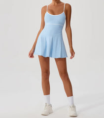 A women's sporty dress featuring a classic pleated design.