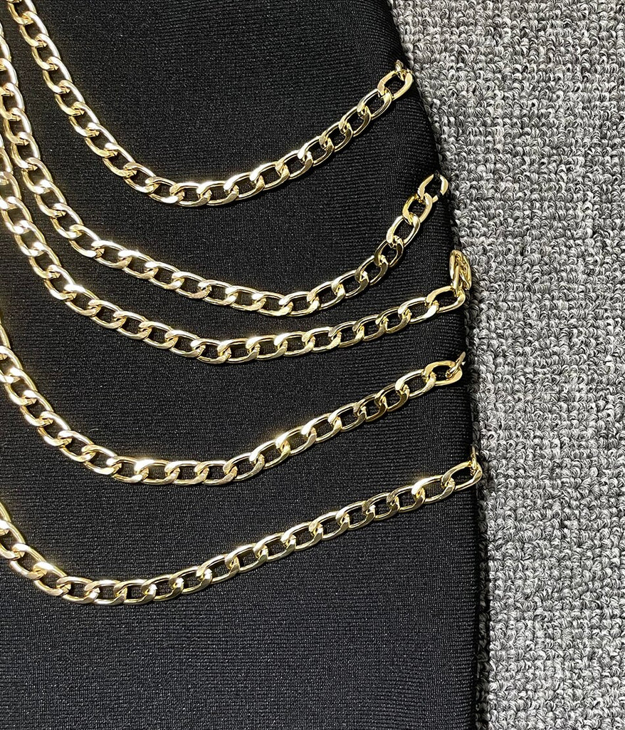 Jeweled Chain Midi Dress
