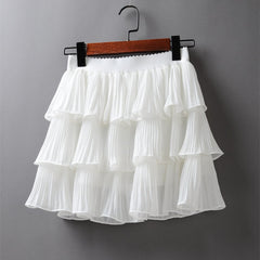 Ruffles Layered Elasticity Waist Mini Skirt Free From Label