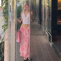 Pink Floral Maxi Skirt Free From Label