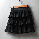 Ruffles Layered Elasticity Waist Mini Skirt