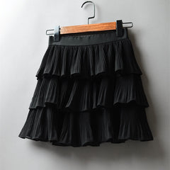 Ruffles Layered Elasticity Waist Mini Skirt Free From Label