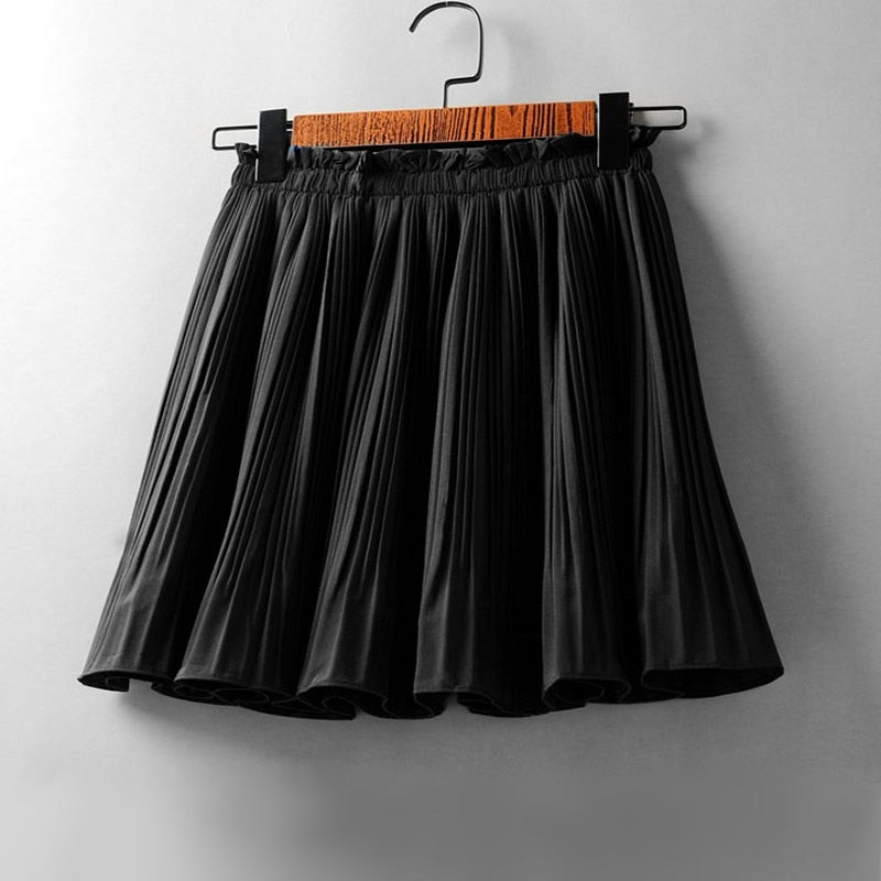 Ruffles Layered Elasticity Waist Mini Skirt
