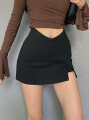 Slit Layered Mini Skirt Free From Label