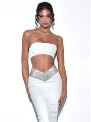 Sequin Strap Tube Top And Maxi Skirt Set Free From Label