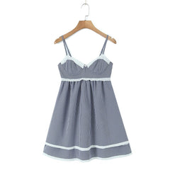 Gingham Strap Bustier Baby Doll Mini Dress Free From Label