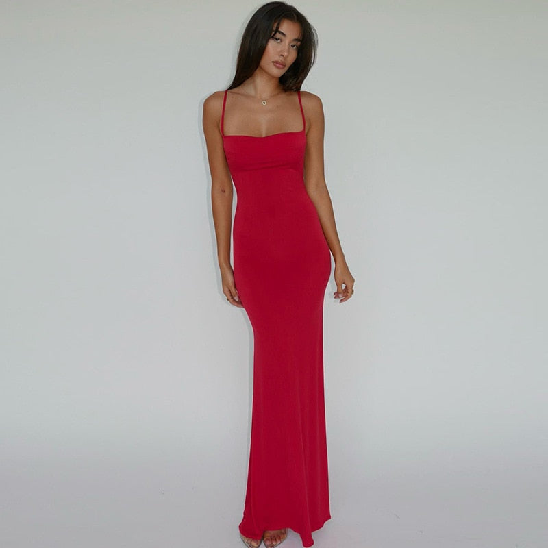 Strappy Backless Bodycon Maxi Dress Free From Label