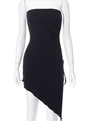 Black Side Split Tube Mini Dress Free From Label