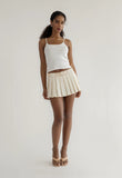 Pleated Belted Mini Skirt