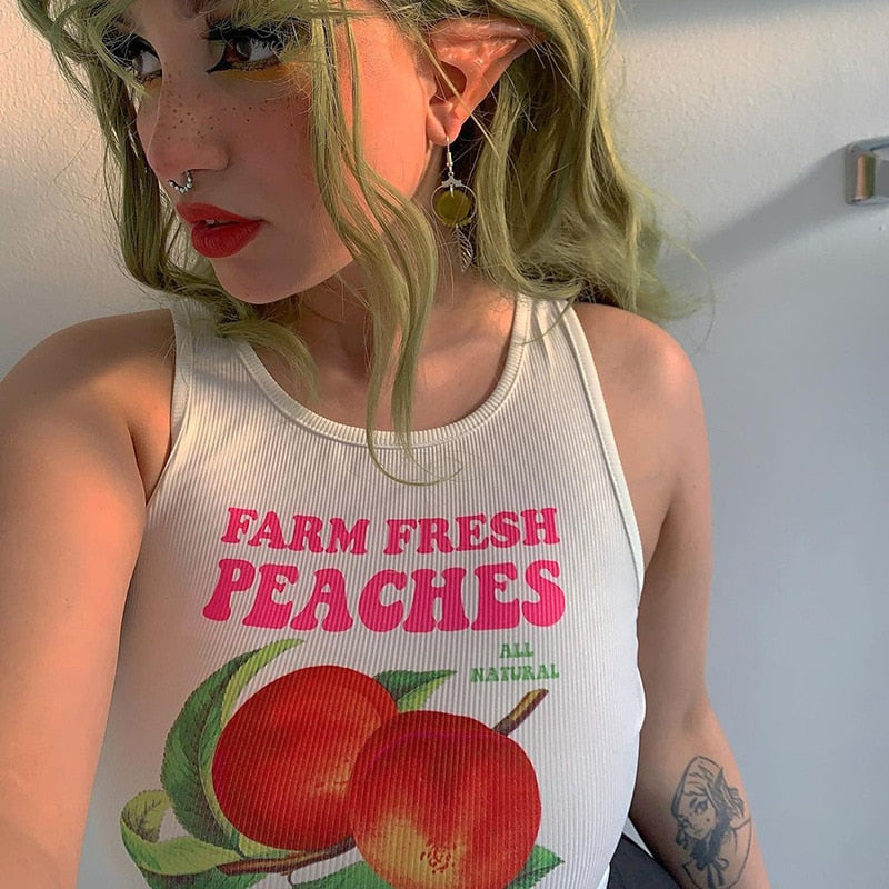 Peaches Graphic Tank Top