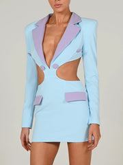 Contrast Blazer Cut-Out Dress Free From Label