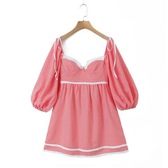 Long Puff Sleeve Baby Doll Bustier Mini Dress Free From Label