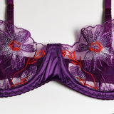 Purple Mesh Floral Detail 3-Piece Set