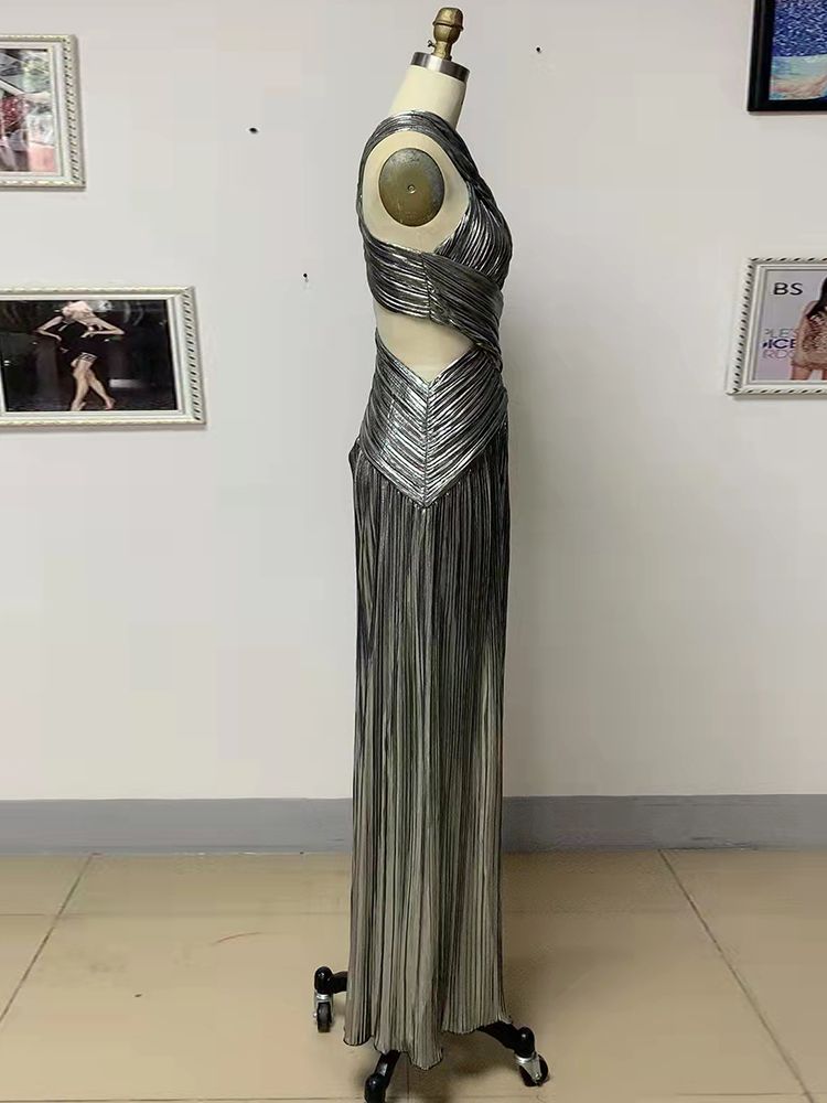 Silver Bandage Maxi Dress