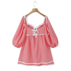 Long Puff Sleeve Baby Doll Bustier Mini Dress Free From Label