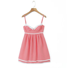 Gingham Strap Bustier Baby Doll Mini Dress Free From Label