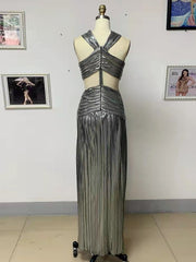 Silver Bandage Maxi Dress Free From Label