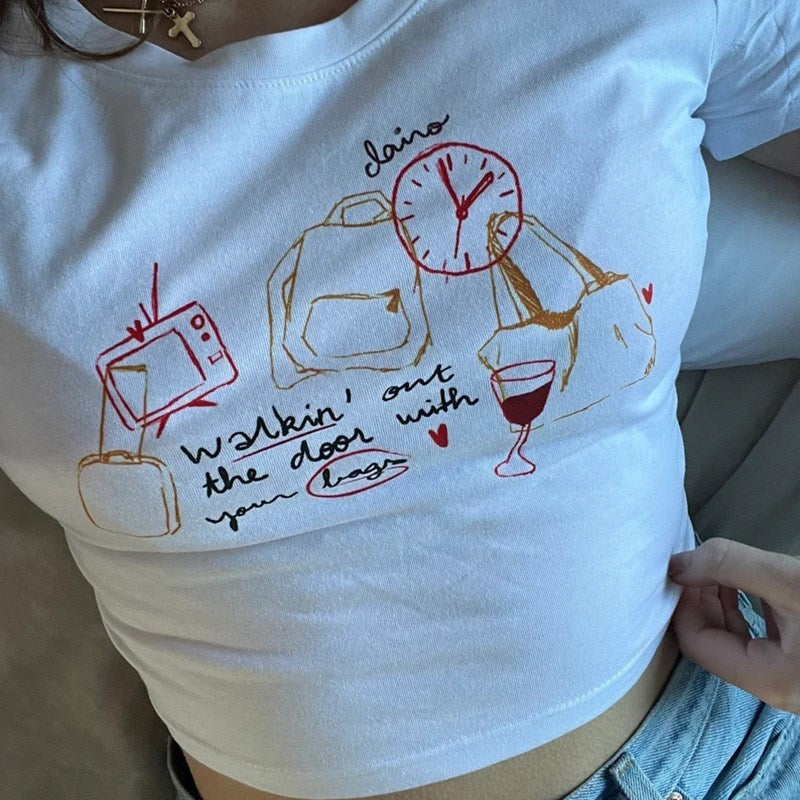 Graphic Sketch White Tee