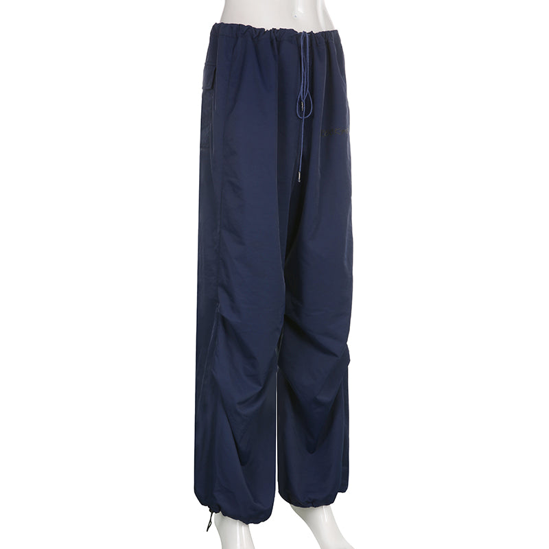 Blue Cargo Pants And Square Neck Top Set