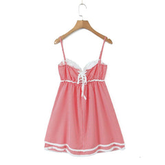 Gingham Strap Bustier Baby Doll Mini Dress Free From Label