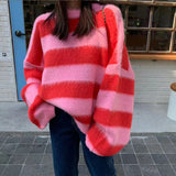 Fuzzy Knit Stripe Sweater