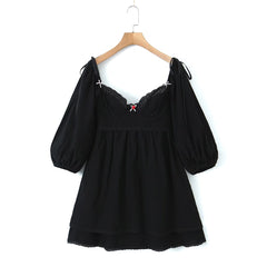 Long Puff Sleeve Baby Doll Bustier Mini Dress Free From Label