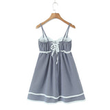 Gingham Strap Bustier Baby Doll Mini Dress