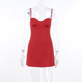 Solid Strap Cupped Mini Dress