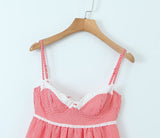 Gingham Strap Bustier Baby Doll Mini Dress