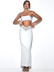 Sequin Strap Tube Top And Maxi Skirt Set Free From Label