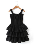 Black Frill Off-shoulder Mini Dress