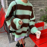 Fuzzy Knit Stripe Sweater