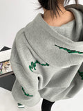 Knit Lettering Embroidery Hoddie