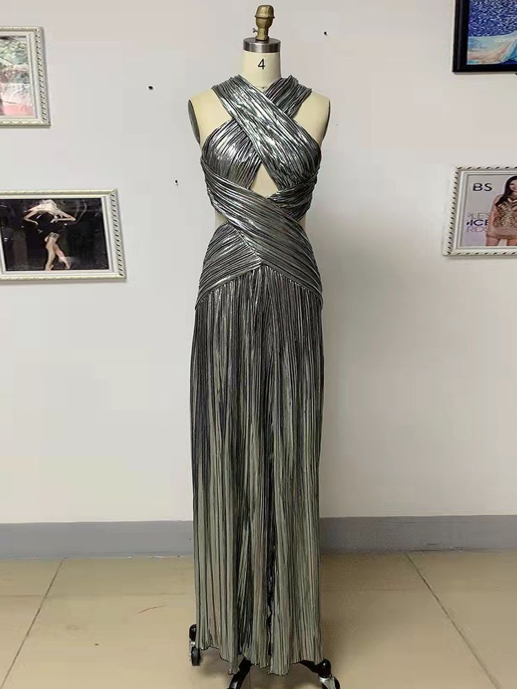 Silver Bandage Maxi Dress