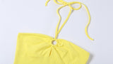 Yellow Halter String Mini Dress